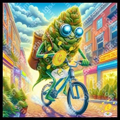 Marimonda speeding on a bicycle