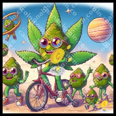 Little bow cyclist on a green adventure