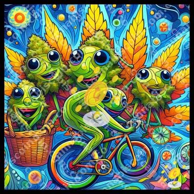 Happy Frogs with Herbs in the Basket