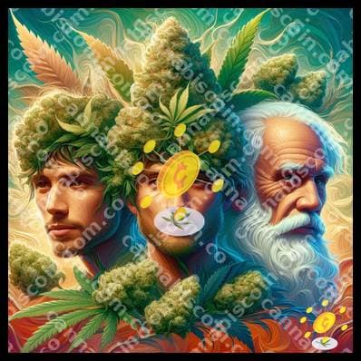 Weed in the embrace of buds
