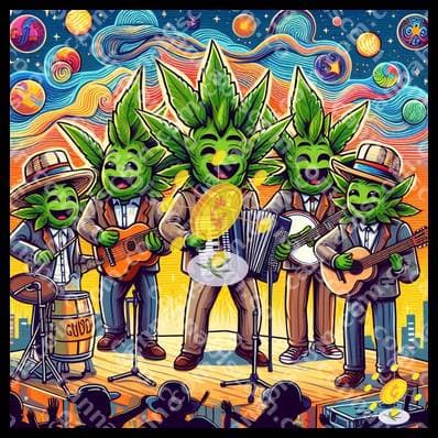 Herb in the dance of festive marimondas