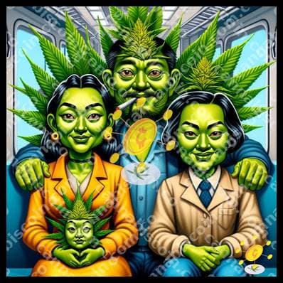 Family of little buds on the train