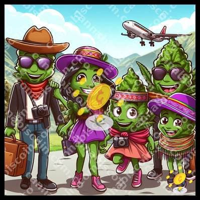 Party of macoñas on the journey