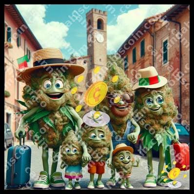 Herb party in the Italian square