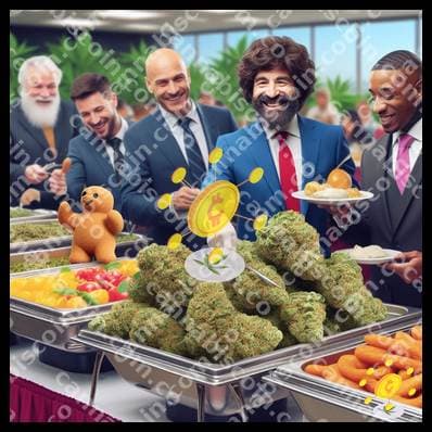 Party of cheerful buds at the table