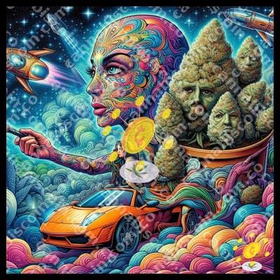 Joint on the psychedelic journey